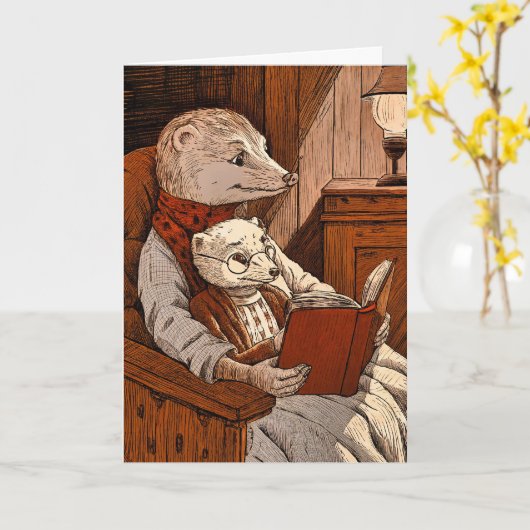 Bullets reading a book カード (黄色い花)