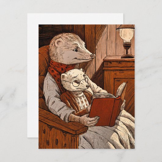 Bullets reading a book サンキューカード (正面/裏面)