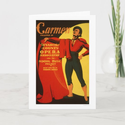 Bullfighterカルメン1939 WPA カード (正面)