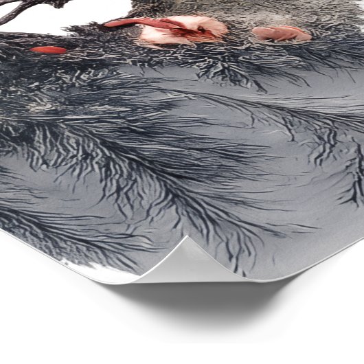 Bullfinch bird ポスター (角)