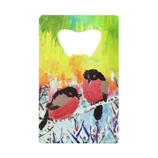 Bullfinch Birds クレジットカード栓抜き (正面)