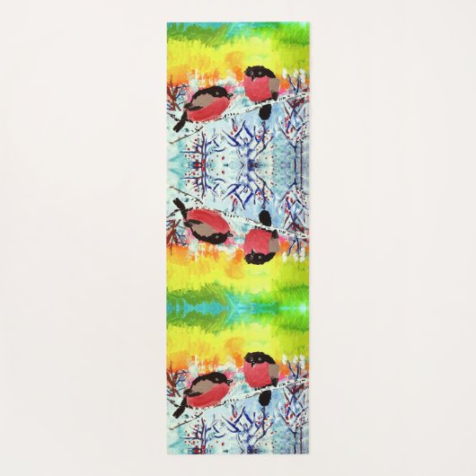 Bullfinch Birds ヨガマット (裏面)