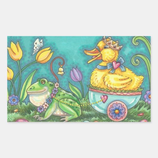 BULLFROG & DUCK EASTER EGG、春シール 長方形シール (正面)