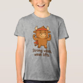 Bullio® – 強い雰囲気、小さなサイズの男のおもしろい子 トライブレンドTシャツ (正面)