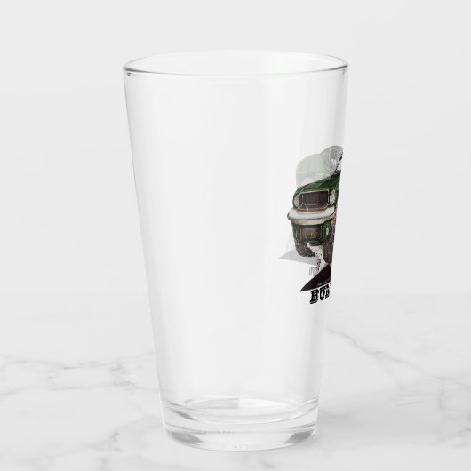 Bullittの緑のムスタングクラシックな映画漫画車 タンブラーグラス (右)