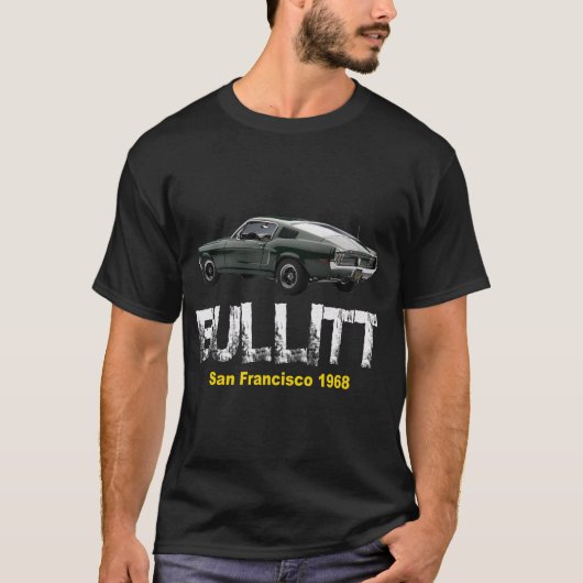 Bullittスティーブmcの女王クラシックなアメリカ筋肉車 Tシャツ (正面)