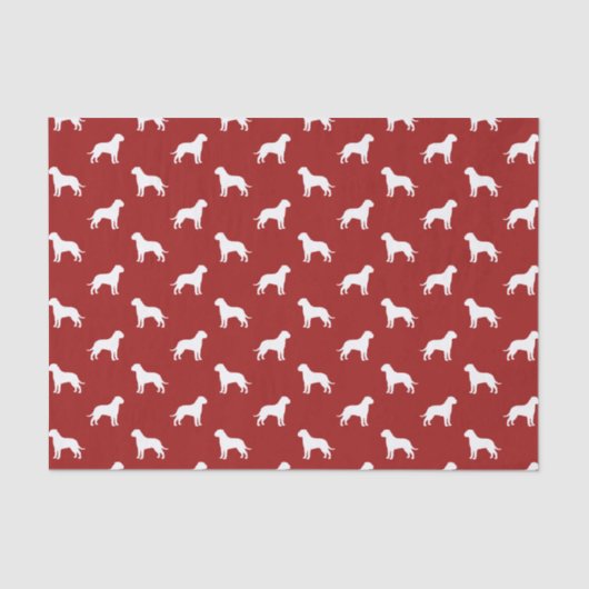 Bullmastiffはパターン赤のシルエットを描きます 薄葉紙 (正面)