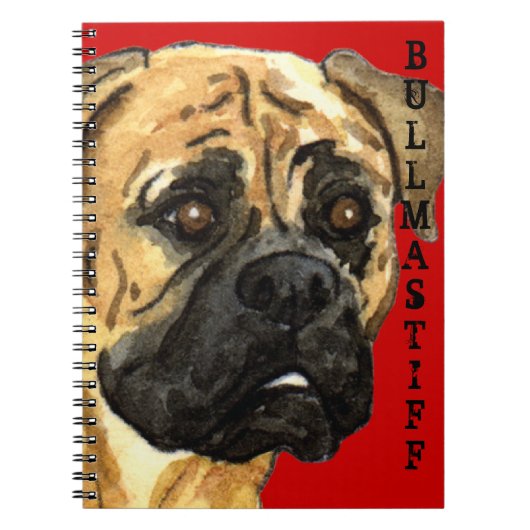 Bullmastiffカラーブロック ノートブック (正面)