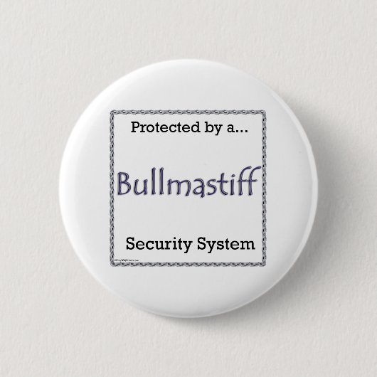 Bullmastiffセキュリティシステム – ボタン 缶バッジ (正面)