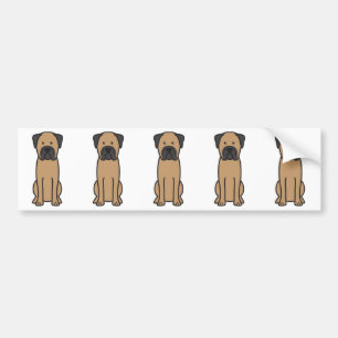 Bullmastiff犬の漫画 バンパーステッカー