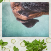 Bullmastiff犬 キッチンタオル (折り畳み)