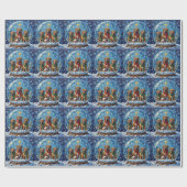 Bullmastiff Christmas Magical Snow Globe Holiday ラッピングペーパー (フラット)