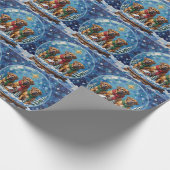 Bullmastiff Christmas Magical Snow Globe Holiday ラッピングペーパー (角)