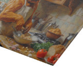 Bullmastiff Cooking in Kitchen カッティングボード (角)