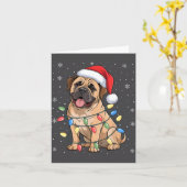 Bullmastiff Dog Christmas Tree Lights Dogs Xmas Pa カード (黄色い花)