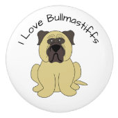 Bullmastiff Dog Design セラミックノブ (正面)