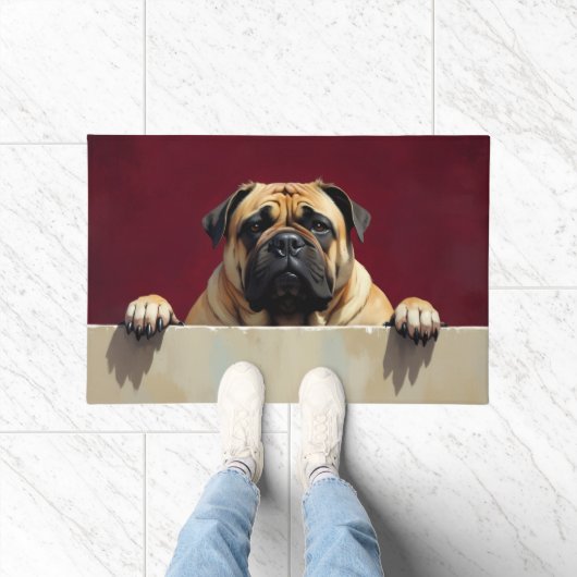 Bullmastiff Dog Doormat Art ドアマット (室内)