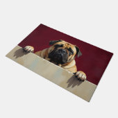 Bullmastiff Dog Doormat Art ドアマット (アングル)