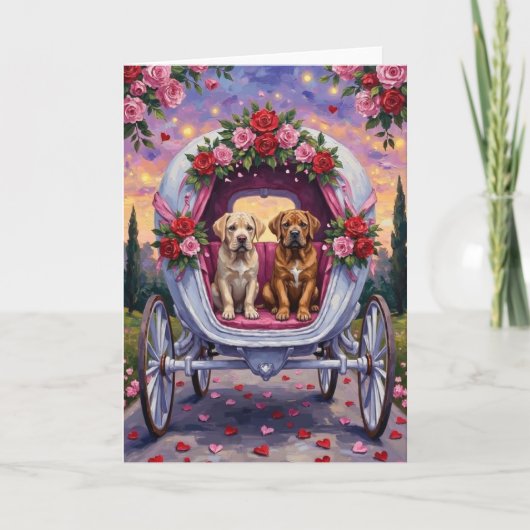 Bullmastiff Dog Valentine's Day  カード (正面)