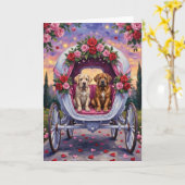 Bullmastiff Dog Valentine's Day  カード (黄色い花)