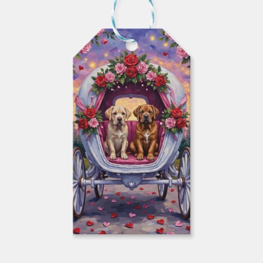 Bullmastiff Dog Valentine's Day  ギフトタグ (正面)