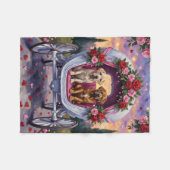 Bullmastiff Dog Valentine's Day  フリースブランケット (正面(横))