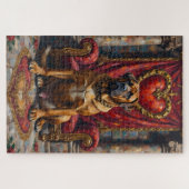 Bullmastiff Dog Valentine's Day Royal Heart Crest ジグソーパズル (横)