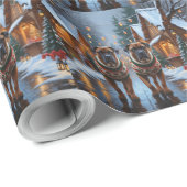 Bullmastiff Dogs Christmas Snow Holiday  ラッピングペーパー (ロールコーナー)