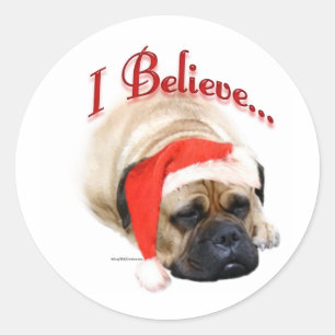 Bullmastiff Iは-ステッカーを信じます ラウンドシール