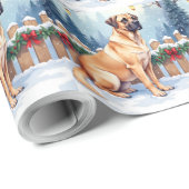 Bullmastiff Winter Forest Holly Christmas Art ラッピングペーパー (ロールコーナー)