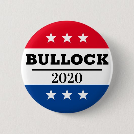 Bullock 2020の選挙ピン 缶バッジ (正面)