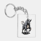 Bullrun crypto bull bitcoin -Qrコードを編集 キーホルダー (正面左)