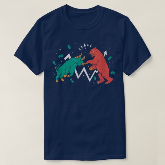 Bulls Bears Stock Market Casual Graphic  Tシャツ (デザイン正面)