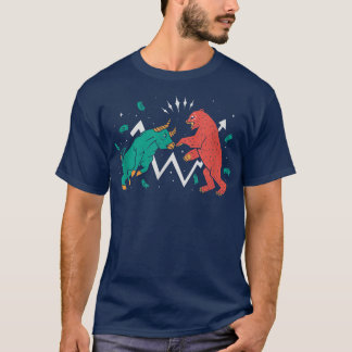 Bulls Bears Stock Market Casual Graphic Tシャツ