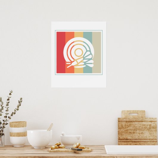 Bullseye Dart Board Dartboard Target ポスター (キッチン)