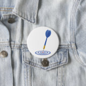 Bullseye Hit Blue Dart on Target 缶バッジ (インサイチュ)