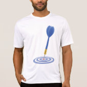 Bullseye Hit Blue Dart on Target Tシャツ (正面)