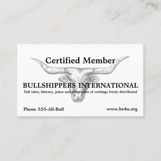 Bullshippers International メンバーシップ 名刺 (正面)