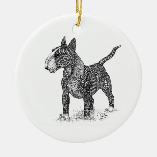 Bullterrier Ceramic Ornament セラミックオーナメント (正面)