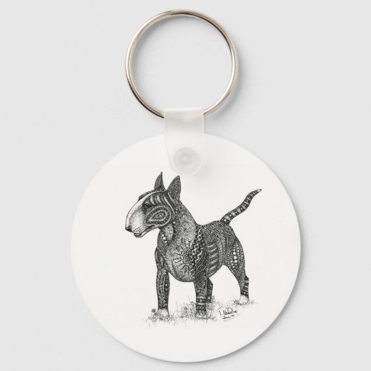 Bullterrier Keychain キーホルダー (正面)