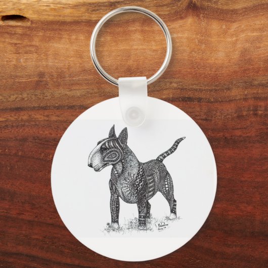 Bullterrier Keychain キーホルダー (裏面)