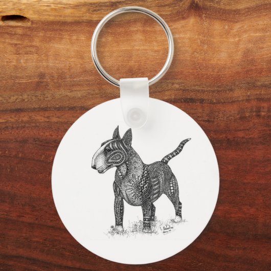 Bullterrier Keychain キーホルダー (正面)