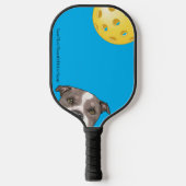 BullTerriers on a Blue Pickleball Paddle ピックルボールラケット (正面)