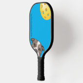 BullTerriers on a Blue Pickleball Paddle ピックルボールラケット (左)