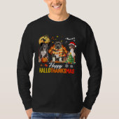 Bully Dog Happy Hallothanksmas Halloween Thanksgiv Tシャツ (正面)
