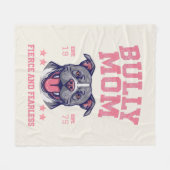 Bully Dog Mom - Fierce Fearless Pit Bull Soft Cozy フリースブランケット (正面(横))