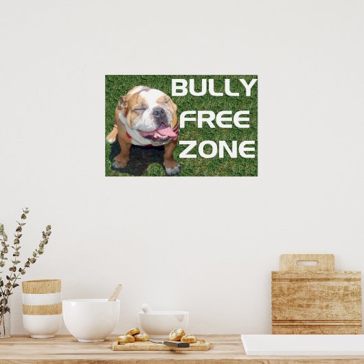 BULLY FREE ZONE 52" x 35"ポスター ポスター (キッチン)