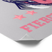 Bully Mom Fierce Fearless Dog Art | Pitbull Mama ポスター (角)