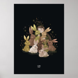BULRUSH RABBITS by Alexandra Dikaia ポスター