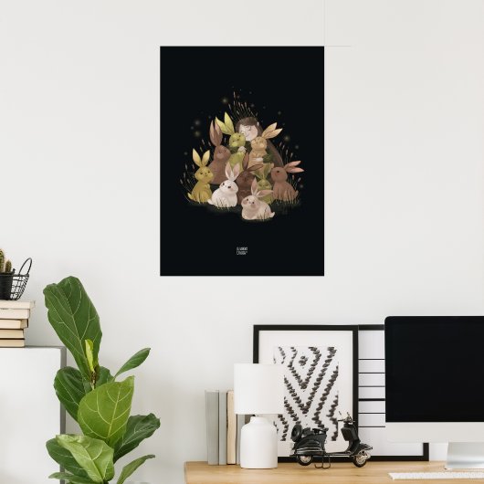 BULRUSH RABBITS by Alexandra Dikaia ポスター (ホームオフィス)